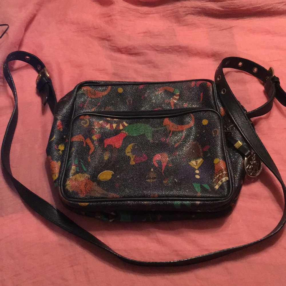 Porto Guidi Black Pocket Shoulder Bag